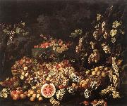 RECCO, Giuseppe Still-Life with Fruit and Flowers USA oil painting artist